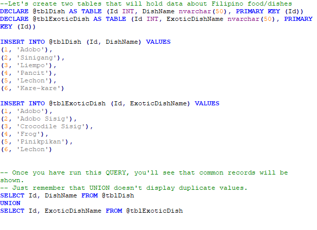 UNION And UNION ALL SQL Operators